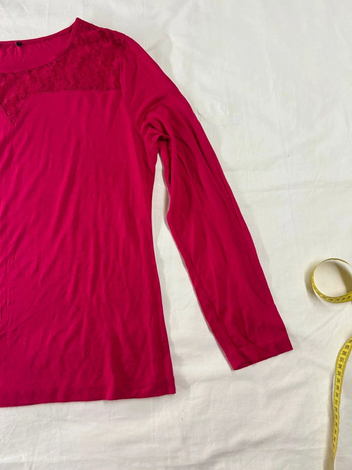 Pull rose à dentelle vintage en viscose – photo 3